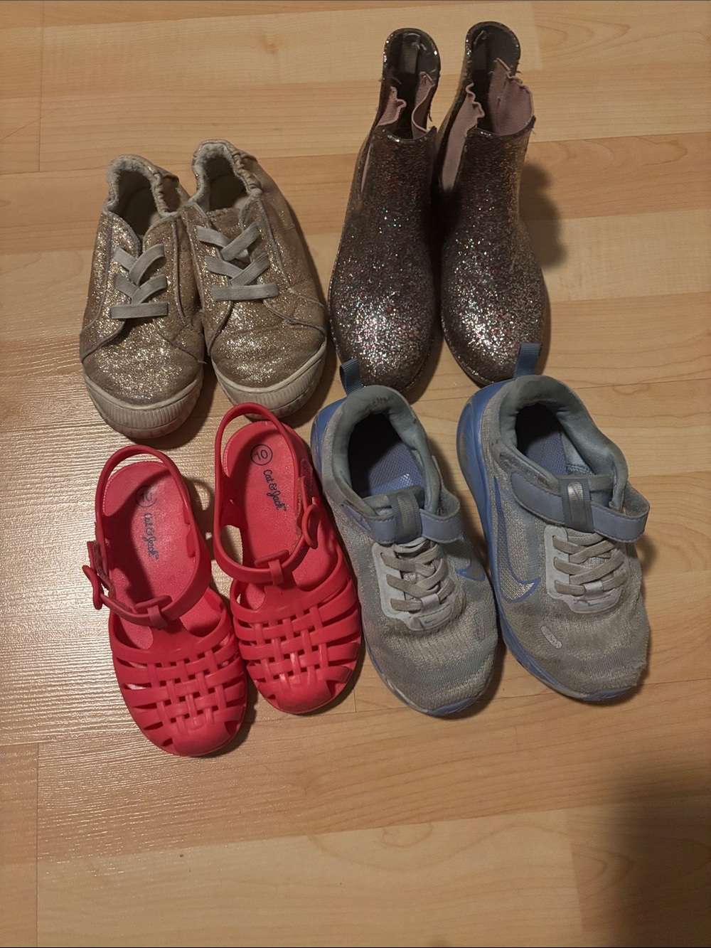 Nike Kids Light Blue and Gray Athletic Sneakers